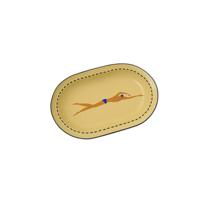 AITCH Large Serving Lane Swimmer Custard Cream