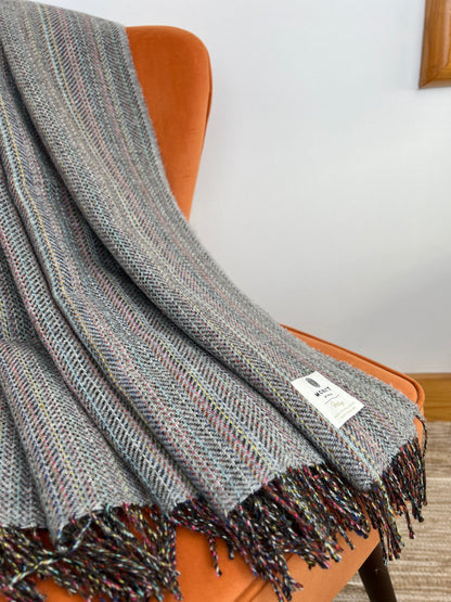 Rainbow Tweed Merino Throw