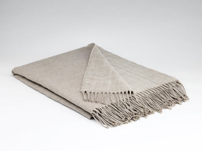 Irish Linen Merino Throw: 50/50