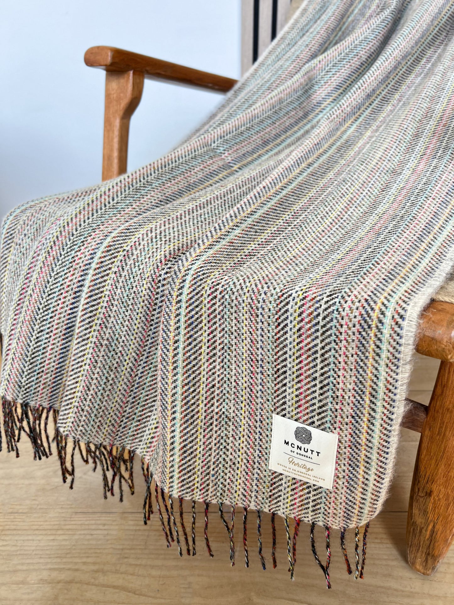 Rainbow Tweed Merino Throw