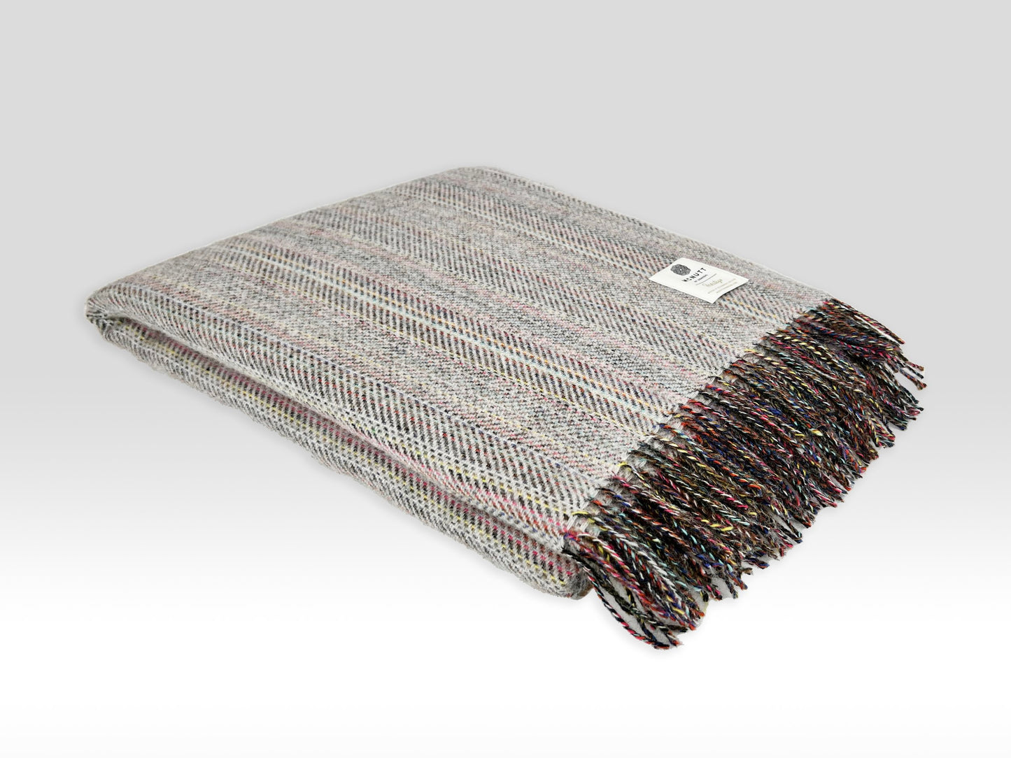 Rainbow Tweed Merino Throw