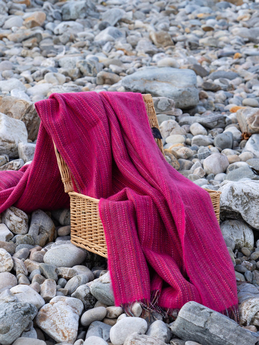 Rainbow Tweed Merino Throw